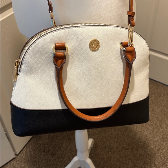 Anne Klein Beige Logo Lining Satchel Pre-loved Excellent Condition - Picture 6 of 9